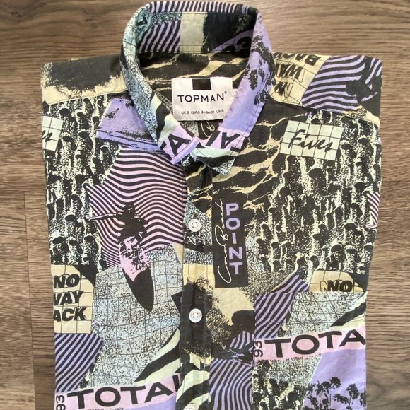 Vintage 80s Style Topman Shirt Sz.S - Picture 4 of 4